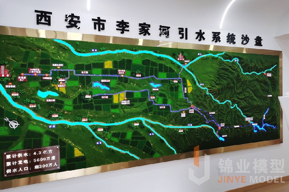 西安(ān)市李家河引水系統沙盤交付使用(yòng)